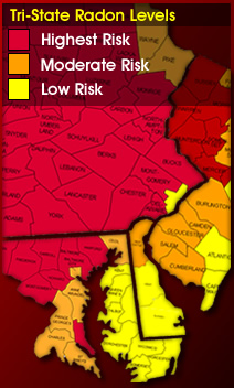 Map Image of Tri-State Radon Gas Levels